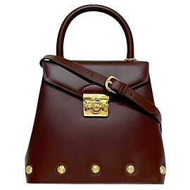Salvatore Ferragamo 2-Way Brown Leather Handbag Brown