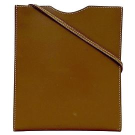 Hermès Bolsa de ombro em couro marrom Hermes Marrom