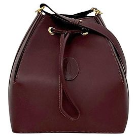 Borsa a tracolla in pelle bordeaux Cartier Bordò