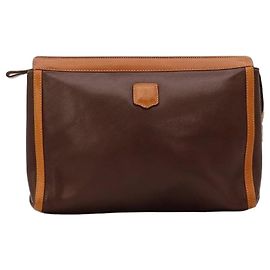 Bally Leder-Clutch Braun