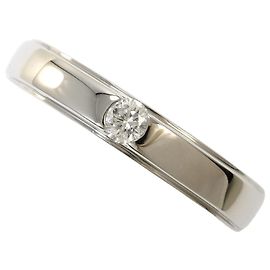 Autre Marque Platinum 950 Band Ring with Blue Diamond Blue Other