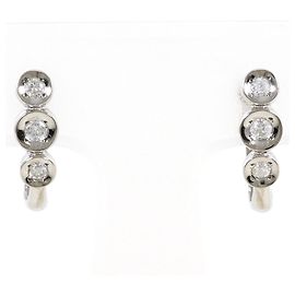 Autre Marque Pendientes de aro de platino con diamantes Otro