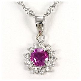 Autre Marque Colar de platina com rubi e diamante Outro