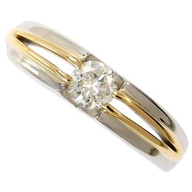 Autre Marque 18K Gelbgold und Platin Diamantring Golden Andere