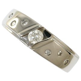 Autre Marque PT900 Platinum Band Ring with Diamond Other