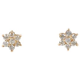 Autre Marque 18K Pink Gold Diamond Stud Earrings Golden
