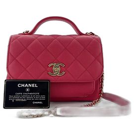 CHANEL Matelassé Business Affinity Shoulder Bag Rouge