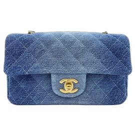 Borsa a Spalla Chanel Mini Matelassé Blu
