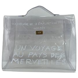 Hermès HERMES Vinyl Kelly Handbag, Clear Other