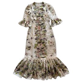 Zimmermann Halliday Leinen-Maxikleid mit Blumenmuster Braun Pink Weiß Grün Lila
