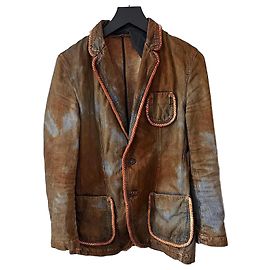 Alexander McQueen Blazer de denim Mudded 05 AW Castaño