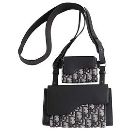 Dior Elite leather shoulder pouch black Black