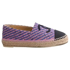Chanel Blue Tweed Espadrilles Blue