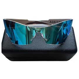 Balenciaga BB0040S Blue Mirrored Shield Sunglasses Blue