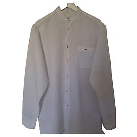 Lacoste Herren Leinenhemd weiß Weiß