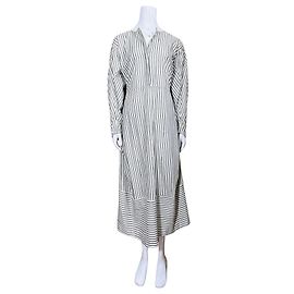 Vestido Henrik Vibskov Software Striped Dimness Blanco Gris