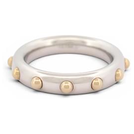 Hermès NEUER HERMES MINI DOG PALLADIUMSTAHL GOLD CLOUS SCHALRING Silber
