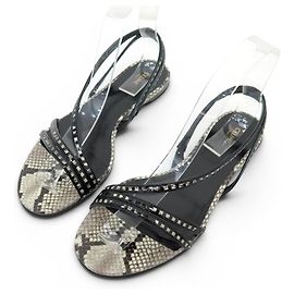 Céline NEW CELINE SPARTIATES NUDE 36.5 PYTHON LEATHER SANDALS SHOES Other