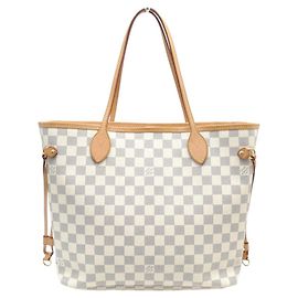 SAC A MAIN CABAS LOUIS VUITTON NEVERFULL MM N40603 TOILE DAMIER AZUR BAG Blanc
