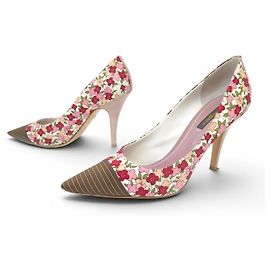 SCARPE LOUIS VUITTON OLIVIA 38.5 FIORI MULTICOLORE DECOLTÉ Multicolore