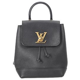 Louis Vuitton LV Mini Lockme Backpack in Black Leather Black