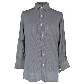 Camisa Tom Ford de Tweed con Botones en Algodón Gris Gris