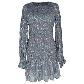 Mini abito smock Scarlett di LoveShackFancy in seta multicolore Altro