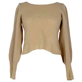Pull en maille dos nu Reformation en cachemire beige Beige