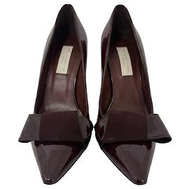 Stella Mc Cartney Escarpins à bout pointu Stella McCartney en cuir verni bordeaux Rouge Bordeaux