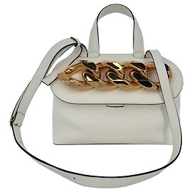 JW Anderson Bolsa transversal J.W. Anderson em couro branco com design de corrente Branco