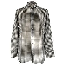 Tom Ford Gingham-Hemd aus schwarzer Baumwolle Schwarz