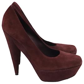 Yves Saint Laurent Escarpins Aliama Saint Laurent en daim bordeaux Bordeaux
