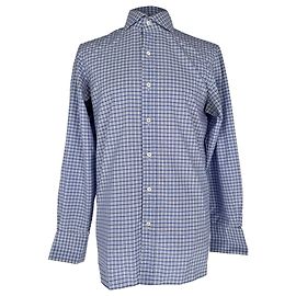 Camicia a bottoni a quadri Tom Ford in cotone blu Blu