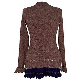 Pull à volants en maille côtelée Ulla Johnson en viscose multicolore Multicolore