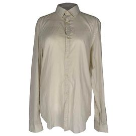 Camisa Burberry de rayas con botones en algodón blanco Blanco Crudo