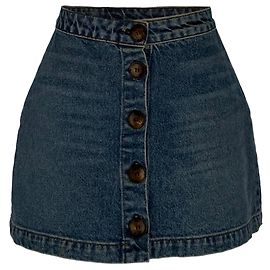 Mini saia jeans com botões Reformation em algodão azul Azul