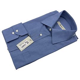 Autre Marque Camicia a maniche lunghe blu testurizzata Ingram Vintage anni '90 da uomo Taglia 38/15 Blu