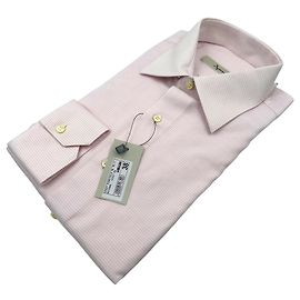 Autre Marque Camicia a maniche lunghe testurizzata Ingram Vintage anni '90 da uomo, Rosa Pallido, Taglia 38/15 Rosa