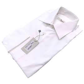 Autre Marque Camicia Vintage anni '90 Ingram da uomo, bianca, polsini doppi, maniche lunghe, Taglia 37/14.5 Bianco
