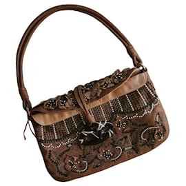 Sac à bandoulière Valentino Garavani V-Logo en cuir marron Marron