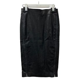 Autre Marque ADEAM Lammlederrock Schwarz