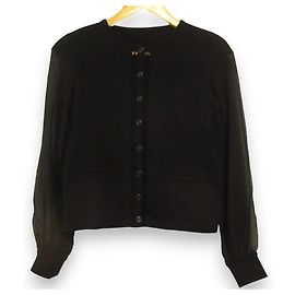 Autre Marque Cárdigan de gasa de seda con mangas FOXEY Negro