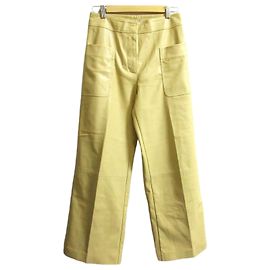Stella Mc Cartney Stella McCartney Eco-Leder-Weitbeinhose Beige Roh
