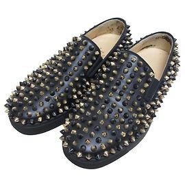 Baskets sans lacets en cuir Christian Louboutin Rollerboat Noir