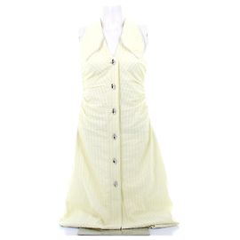 Ganni Vestido largo amarillo a rayas Amarillo