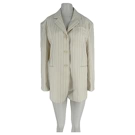 Autre Marque Blazer blanc à rayures White