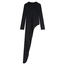 Top asimétrico negro de algodón Phoebe Philo Negro