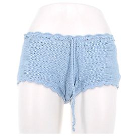 Autre Marque Short Genevieve em crochê Azul