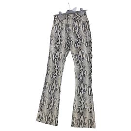 Alessandra Rich Pantalon évasé imprimé serpent - taille UK 6 Autre
