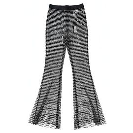 Rotate Schwarze Netzhose mit Kristallen - Größe UK 8 Schwarz